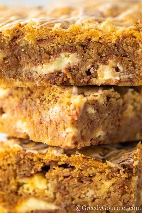 Kinder Cookie Bars - Get Kids Baking! | Greedy Gourmet Gooey Brownies, Kids Baking, Kind Bars, Giant Cookie, Rum Raisin, Cookie Bar Recipes, Baking With Kids, Icecream Bar, Caramel Flavoring