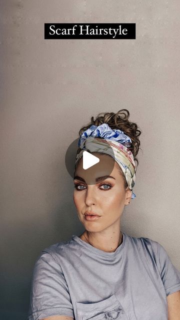 Scarf Updo, Scarf Hairstyles Short, Hair Scarf Tutorial, Becky Hill, Wavy Hair Tips, Curly Hair Tutorial, Hair Scarf Styles, Easy Summer Hairstyles, Curly Hair Routine