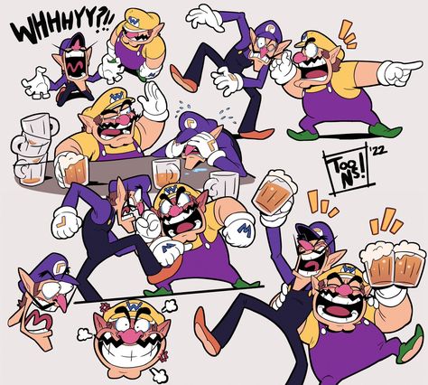 Waluigi Fanart, Mario E Luigi, Mario Fan Art, Nintendo Fan Art, Mario Luigi, Nintendo Characters, Super Mario Art, Nintendo Art, Super Mario Brothers