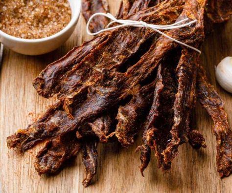 Quick and Easy Homemade Beef Jerky Marinade (Only 5-Ingredients!) - Healthy Substitute Beef Jerky Photography, Simple Beef Jerky Recipe, Easy Beef Jerky, Beef Jerky Marinade, Homemade Beef Jerky Recipe, Jerky Marinade, Beef Jerky Recipe, Teriyaki Beef Jerky, Best Beef Jerky