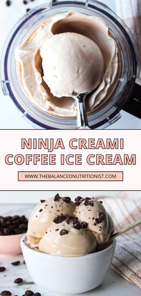 Try my ninja creami coffee ice cream recipe for the ultimate frozen treat. This couldn't be easier to make and only requires 4 ingredients! Use up that leftover instant coffee and create the most delicious homemade coffee ice cream. Ninja Creami Coffee, Homemade Coffee Ice Cream, Ice Cream Maker Recipes Healthy, Ninja Ice Cream Recipe, Coffee Ice Cream Recipe, Protein Ice Cream Recipe, Healthy Ice Cream Recipes, Ice Cream Maker Recipes, Ninja Recipes