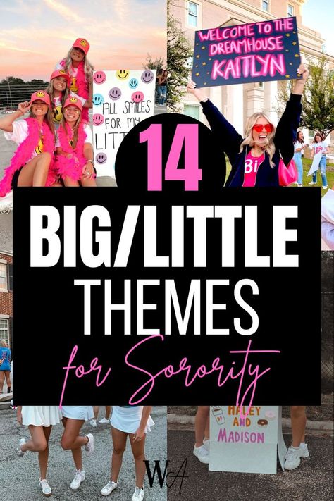 Big Little Reveal Themes Trendy Big Little Reveal Themes, Big Little Themes, Big Sister Reveal, Big Little Reveal Themes, Sorority Rush Week, Cheers Theme, Sorority Themes, Sorority Events, Big Lil