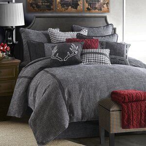 Loon Peak Annis Comforter Set | Wayfair Rustic Bedding Sets, Chic Bedding Sets, Lodge Bedding, Modern Lodge, Chic Bedding, Luxury Bedding Set, Rustic Bedding, Twin Comforter, King Comforter Sets