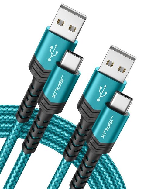 USB-C to USB A Cable 3.1A Fast Charging [2-Pack 10ft], JSAUX USB Type C Charger Cord Compatible with Samsung Galaxy S10 S9 S8 S20 Plus A51 A12 A11, Note 10 9 8, PS5 Controller USB C Charger-Green Free Flyer Design, Support Ipad, Slow Internet, Laser Welding, Phone Plug, Charger Cord, Bluetooth Device, Wireless Controller, Phone Battery