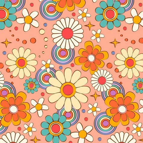 60s Flower Pattern, Graphic Arts Illustration, Bling Wallpaper, Sharpie Art, Parade Float, Hippie Flowers, Motif Vintage, Flower Background, Pattern Images