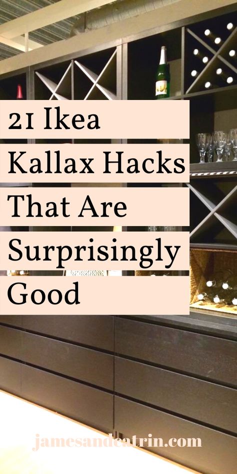 Kallax Library Wall, Ikea Bar Shelf Hack, Kallax Ikea Buffet, Kallax Wall Unit, Ikea Kallax Corner Hack, Ikea Kallax Hack Coffee Bar, Cube Shelf Built In, Billy Kallax Hack, Ikea Cube Shelf Hack