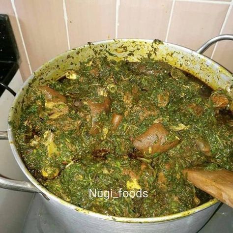 Calabar Afang Soup Recipe By Nugi Foods - Nigerian Soups Afang Soup How To Cook, Afang Soup Recipe, Nigeria Soup, Yoruba Food, Nigerian Delicacies, Calabar Nigeria, Afang Soup, Nigerian Soups, African Soup