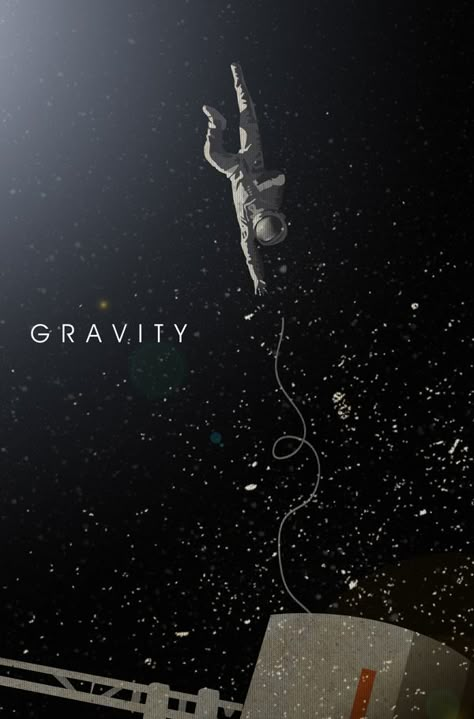 Gravity Movie Poster, Gravity Aesthetic, Gravity Illustration, Space Movie Poster, Gravity Film, Gravity Movie, Movie Poster Illustration, Space Movie Posters, Movie Illustration