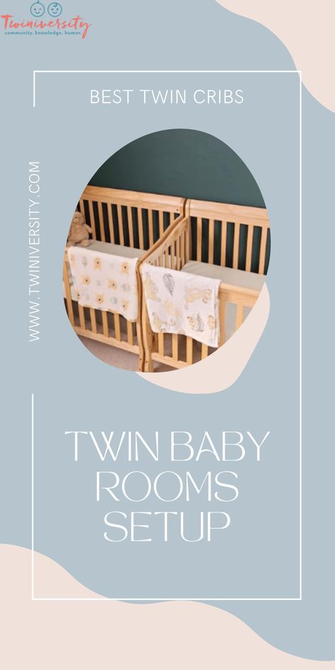 Our best tips to plan your twin cribs placements in your twins' nursery! Twin Nursery In Master Room, Twins Cribs Ideas, Twin Nursery Ideas For Small Room, Cribs For Twins Small Spaces, Nursery Room For Twins, Small Nursery Twins, Twin Boy And Girl Nursery Ideas, Twin Cribs Small Spaces, Small Twin Nursery Layout