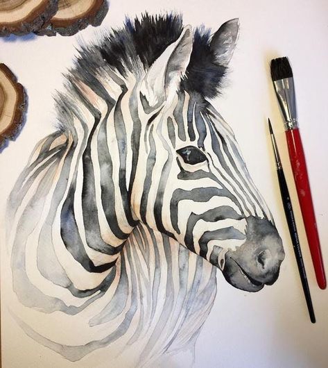 Zebra Painting, Cat Watercolor, Zebra Art, 강아지 그림, Animals Artwork, Watercolor Inspiration, Watercolor Animals, Wildlife Art, Artist Artwork