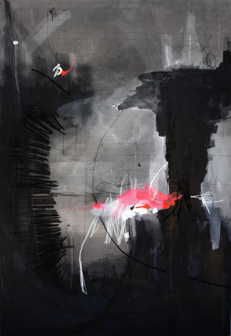 Beautiful.. great use of color.. FEDERICO SAENZ-RECIO Sumi E, Arte Pop, Black And White Abstract, Black Abstract, Design Milk, Pop Of Color, Interior Art, Art Moderne, Art Abstrait