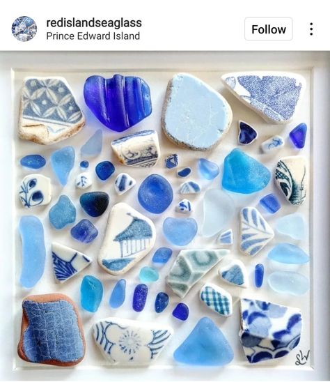 Shell Glass Art, Sea Glass Mosaics, Sea Pottery Mosaic, Sea Glass Projects, Sea Glass Ideas, Sea Glass Display, Greece Vibes, Sea Glass Diy, Shell Projects