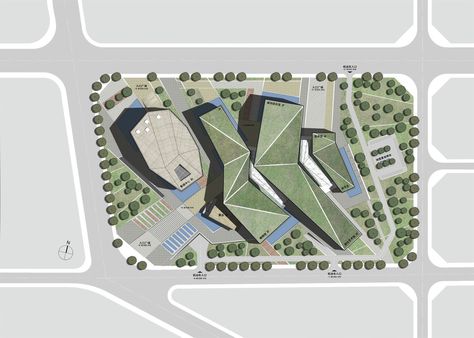 Gallery of Huaihua Theater and Exhibition Center Proposal / United Design Group - 7 Museum Site Plan, Site Plan Design, History Exhibition, Exhibition Plan, Museum Plan, Museum Exhibition Design, مركز ثقافي, Desain Lanskap, Site Plans