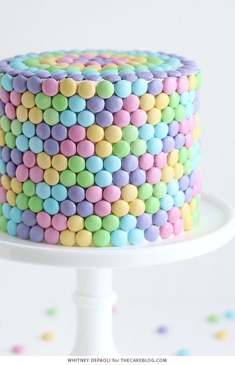 M&m Rainbow Cake, Rainbow Cupcake Cake, Pop It Cake, Mosaic Cake, Pastel Rainbow Party, Birthday Cake And Cupcakes, Pastel Rainbow Cake, M&m Cake, Galaxy Cake