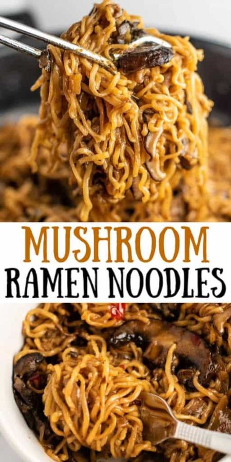 Ramen Noodles With Mushrooms, Ideas With Ramen Noodles, Mushroom Noodle Recipes, Top Roman Noodles Recipes, Recipes For Ramen Noodles, Top Ramen Recipes Easy, Recipes Using Ramen, Roman Noodle Recipes, Recipes With Ramen Noodles