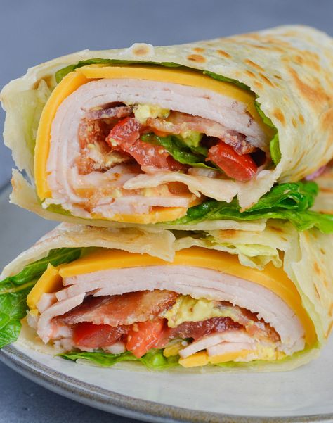 California Turkey Club Wrap Healthy Wrap Recipes, Turkey Wrap Recipes, Healthy Wrap, Turkey Lunch, Turkey Lunch Meat, Wraps Recipes Easy, Wraps Recipes Healthy, Cardio Burn, Lunch Saludable