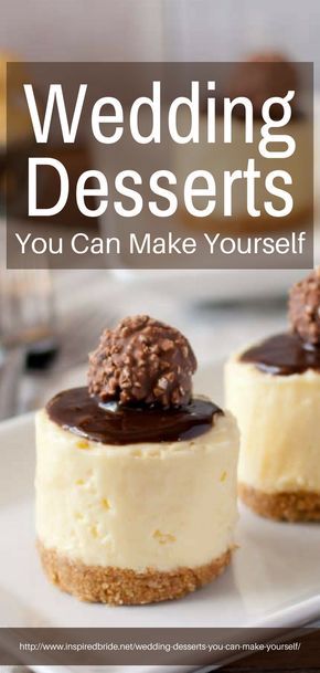 Wedding Desserts Ideas, Easy Wedding Desserts, Wedding Shower Desserts, Diy Wedding Desserts, Wedding Reception Desserts, Reception Desserts, Mini Dessert Recipes, Desserts Ideas, Dessert Bar Wedding