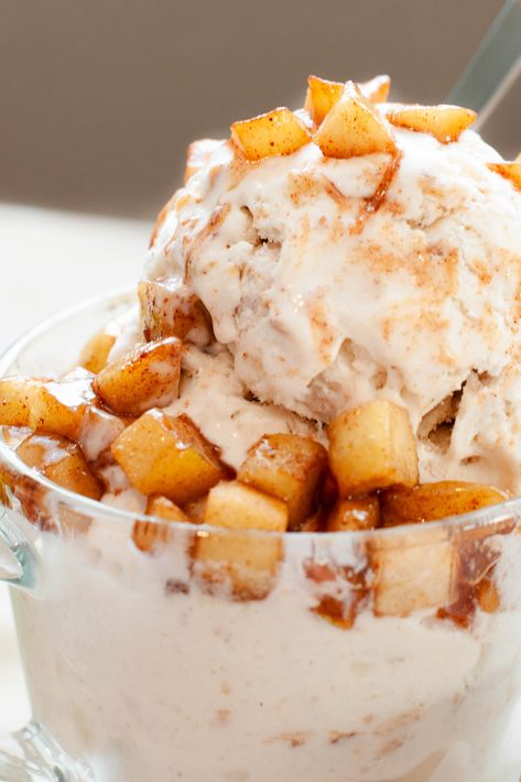 Apple Pie Frozen Yogurt — Nounos Creamery Frozen Apple Pie, Leftover Pie Crust, Frozen Apple, Leftover Pie, Pie A La Mode, Frozen Pie Crust, Warm Desserts, Baked Pie Crust, Frozen Pie