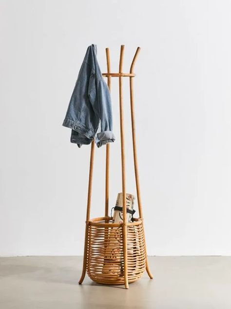 15 Small-Closet Organization Ideas to Transform Your Space During Social Distancing | Glamour Fall Furniture, Standing Coat Rack, Hanger Design, غرفة ملابس, Design Del Prodotto, Rattan Furniture, Design Case, 인테리어 디자인, Furniture Collection