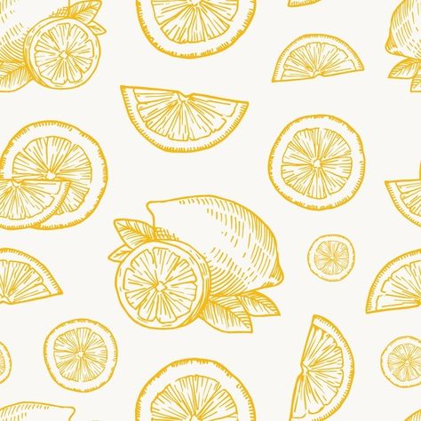 Hand drawn lemon, orange or tangerine ha... | Free Vector #Freepik #freevector #background #pattern #food #vintage Lemons Wallpaper, Lemon Logo, Lemon Drawing, Fruit Logo Design, Italian Pattern, Tea Labels, Fruit Logo, Food Cartoon, Fruit Wallpaper