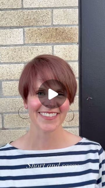 Catherine Peters Hair on Instagram: "Short and Sassy Wedge❣️What a fun change😍. Color - corrective color from brassy yellow to light Mahogany.  Cut - layered sassy Wedge.  #shorthair #shorthaircut #sassy #havefun #beforeandafter #beforeafter #beforeandafterhair #hairtransformation #hairideas #hairgoals #hairlove #haircut #haircuts #haircutsforwomen #hairstylist #hairsalon #beautiful #loveit #sofun #changeisgood #catherinepeterssalon #marin #bayarea #bayareasalon #sfbayarea #stylist" Short Wedge Hairstyles, Wedge Haircut, Wedge Hairstyles, Change Is Good, Hair Transformation, Womens Haircuts, Hair Goals, Short Hair Cuts, Hair Salon