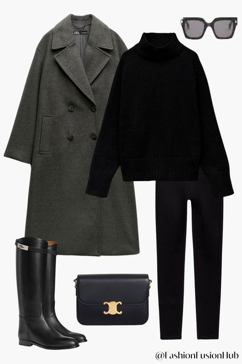 Winter Cozy outfit from the Zara Collection 💕 #WinterOutfits #Cozy #Feminine #ColdAutumnOutfit Modern Office Outfits Women Casual, Cosy Outfits Winter, Zara Autumn Outfit, Grey Outfit Winter, Zara Winter Outfit, Ceo Fashion, Winter Cozy Outfit, Casual Work Outfit Winter, Friday Outfit For Work