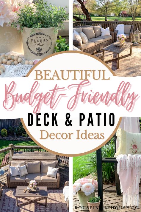 Outdoor Decor Diy, Outdoor Table Centerpieces, Outdoor Deck Decorating, Patio Table Decor, Easy Deck, Backyard Covered Patios, Patio Decor Ideas, Back Deck Decorating, Outdoor Patio Table