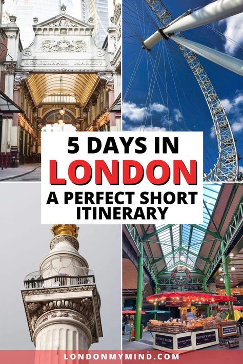 Looking to spend 5 days in London? Here's the perfect 5-day London itinerary to help you plan your trip! 5 Days In London, London Sights, London Bucket List, London Itinerary, Travel Guide London, Day Trips From London, Trip To London, London Zoo, Houses Of Parliament