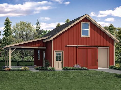 Garage or Outbuilding Plan, 051G-0116 2 Car Garage Plans, Garage Plans Detached, Barn Plan, Loft Plan, Storage Garage, Barn Shop, Shop Garage, Barn Garage, Ranch Style House Plans