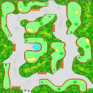 Inexpensive ready-made miniature or putt-putt golf designs | "Mini Golf" Ltd. - Miniature Golf Plans and Layouts Mini Golf Course Design, Golf Landscape, Outdoor Mini Golf, Minature Golf, Golf Course Design, Mini Putt, Indoor Mini Golf, Family Fun Center, Golf Card Game