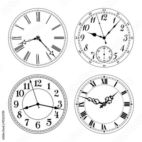 Clock Face Tattoo, Roman Numeral Clock Face, Clock Stencils, Gear Wall Clock, Roman Numeral Clock, Clock Tattoo Design, Clock Faces, Clock Tattoo, Tattoo Stencil Outline