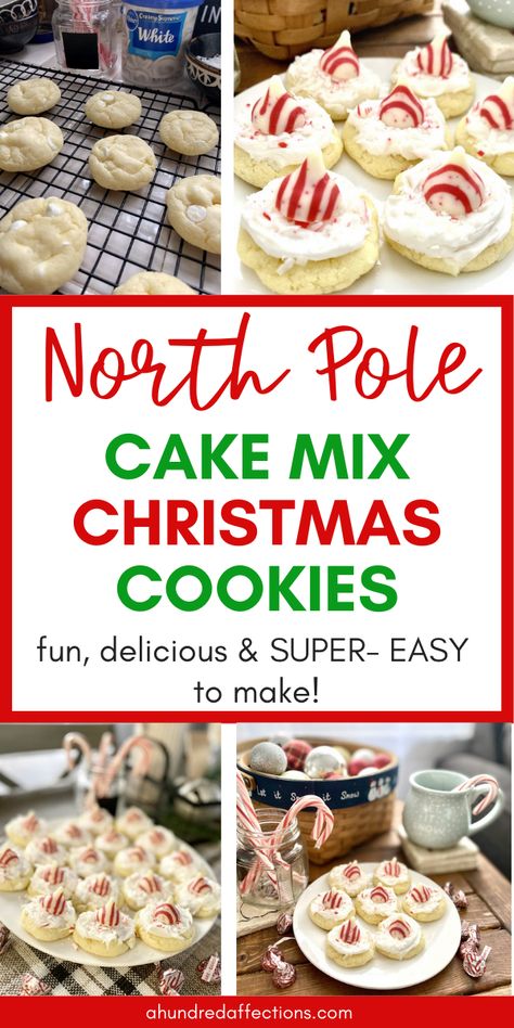 Pole Cake, Cake Mix Christmas Cookies, Shortbread Christmas, New Year's Desserts, Cake Mix Cookie Recipes, Christmas Cookie Exchange, Christmas Candy Recipes, Christmas Cookies Easy, Xmas Cookies