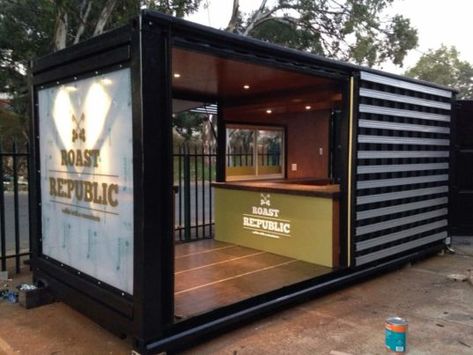 Chic Coffee Shop, Food Truck Design Interior, Container Coffee Shop, Container Home Designs, Shipping Container Design, Container Cafe, Container Shop, Container Design, Coffee Shop Design