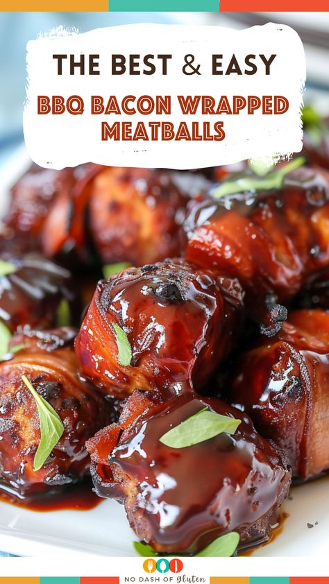 BBQ Bacon Wrapped Meatballs Wrapped Meatballs, Bacon Wrapped Meatballs, Best Spaghetti Recipe, Party Planning Food, Gluten Free Holiday Recipes, Bbq Bacon, Best Party Food, Buffet Food, Thanksgiving Side Dishes