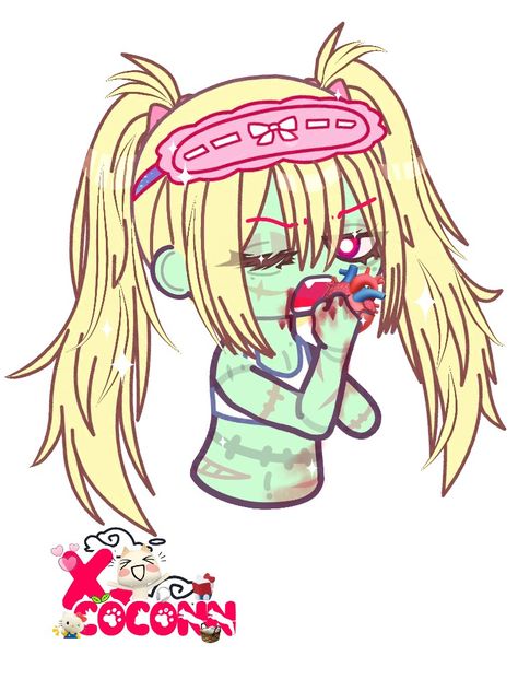 Zombie girl😈 Zombie Cute Art, Gacha Life Zombie Oc, Zombie Oc Girl, Zombie Gacha Oc, Zombie Gacha Club, Gacha Zombie Oc, Gacha Life Zombie, Zombie Art Drawing, Zombie Art Character Design