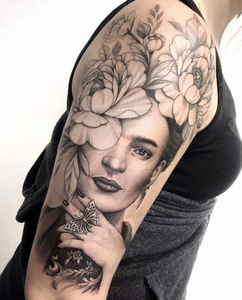 Frida Kahlo Sleeve Tattoo, Fridah Kahlo Tattoos, Friday Kahlo Tattoo, Mexican Sleeve Tattoo For Women, Mexican Art Tattoos For Women, Frida Tattoo Ideas, Frida Kahlo Tattoo Ideas, Mexican Tattoo For Women, Frida Kahlo Tattoo