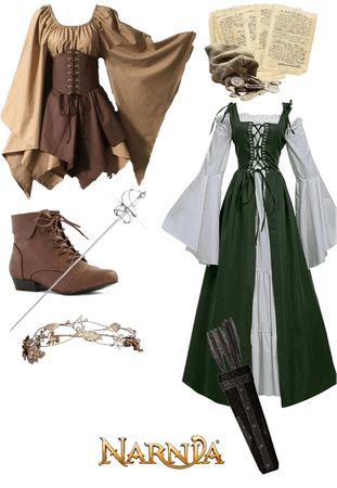 Narnia Clothes Outfits, Narnia Dress Aesthetic, Narnia Outfits Aesthetic, The Chronicles Of Narnia Outfits, Narnia Costume Ideas, Narnia Inspired Dresses, Fantasy Themed Outfits, Narnia Halloween Costumes, Medival Outfits Woman Aesthetic