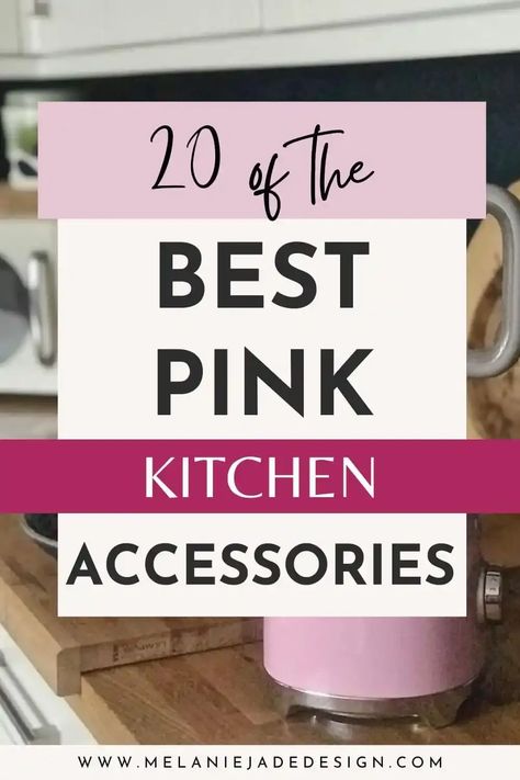 Kitchens can be a bit sterile and white, but if you don't fancy adding too much colour, how about adding some pink accessories! #pinkaccessories #kitchenaccessories #pinkkitchenaccessories Pink Mixing Bowl, Pink Kitchen Canisters, Pink Farmhouse Kitchen, Grey And Pink Kitchen Ideas, Pale Pink Kitchen, Countertops Decor Ideas, Pink Kitchen Inspiration, Pastel Pink Kitchen, Pink And White Kitchen