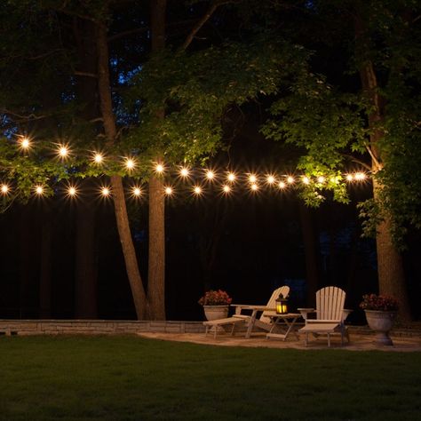 Patio string lights offer something for everyone! Shop quick with patio light kits or create your own lighting with DIY patio bulbs and stringers! White Lights Decor, Patio Lighting Diy, Backyard String Lights, Backyard Party Decorations, Outdoor Party Lighting, Patio Lights, Restaurant Patio, Patio String Lights, Bulb String Lights