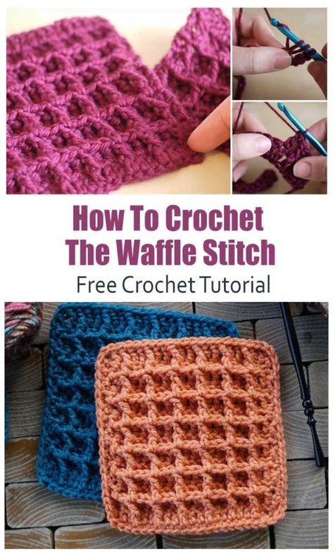 Kitchen Potholders, Crochet Waffle, Modern Haken, Crochet Waffle Stitch, Granny Square Haken, Dishcloth Crochet Pattern, Crochet Dishcloth, Crochet Blanket Designs, Waffle Stitch