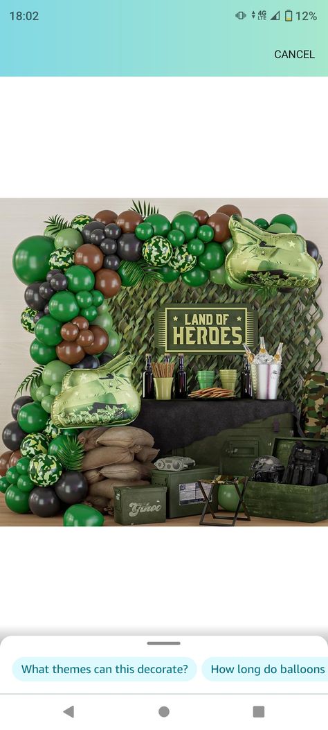 Camo Party Decorations, Tank Camouflage, Army Party Decorations, Army Birthday Party, Airplane Party Decorations, Camo Decor, Camo Birthday Party, Jungle Theme Decorations, Camouflage Party