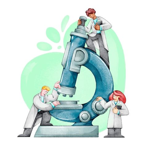 Science concept with microscope | Free Vector #Freepik #freevector Biology Assignment, Microscope Art, Chemistry Art, Science Equipment, Science Icons, Science Background, Biology Art, Education Science, Science Illustration