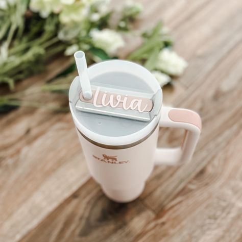 Stanley Name, Personalized Name Plates, Pink Names, Stanley Tumbler, Stanley Quencher, Acrylic Tumblers, Cute Cups, Personalized Tumblers, Stanley Cup