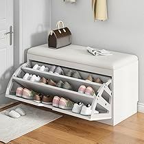 Kids Shoe Rack, Bench With Doors, Entryway Shoe Bench, Modern Shoe Storage, Entrance Bench, Bench With Cushion, Shoe Bench Entryway, Shoes Organizer, Living Room Furniture Styles