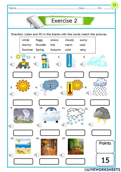 Season And Weather Worksheet, Weather Vocabulary Worksheets, Weather And Seasons Activities, Weather And Seasons Worksheet, Season Worksheets For Kids, Seasons Worksheets For Kids, Weather Worksheets For Kids, Season Worksheet, Vocabulary Ideas