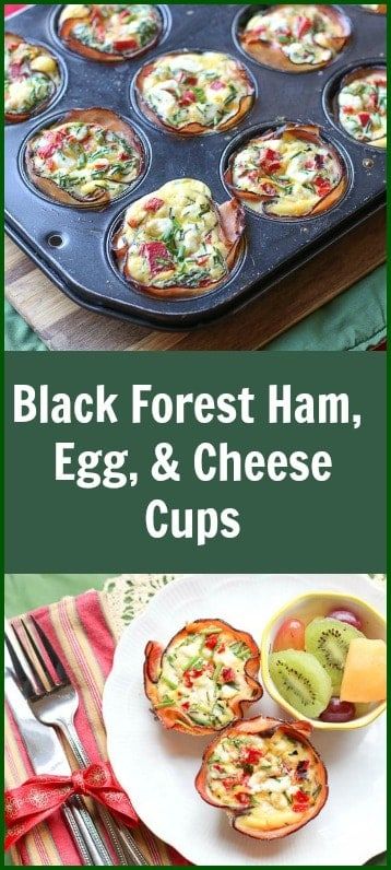 Ham Egg And Cheese Cups, Egg And Cheese Cups, Ham And Cheese Egg Cups, Cheese Cups, Black Forrest, Black Forest Ham, Egg And Cheese, Cheese Snacks, Breakfast Cups