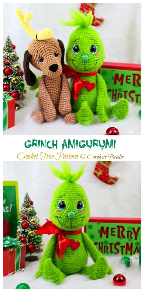 Grinch Crochet, Grinch Pattern, Crochet Grinch, Christmas Crochet Patterns Free, Crochet Free Patterns, Doll Knitting, Crochet Xmas, Crochet Animals Free Patterns, Crochet Amigurumi Free Patterns