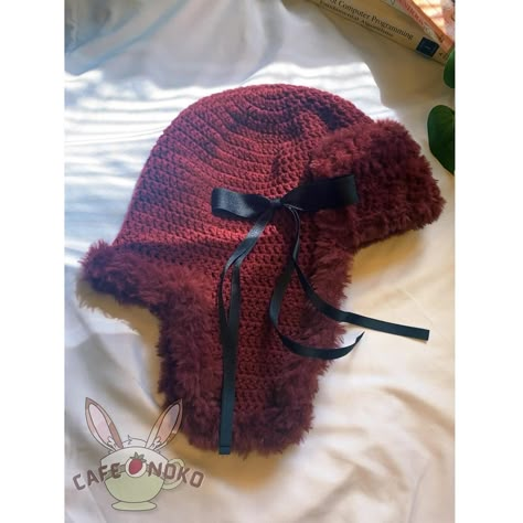 ✩*ೃ.⋆Cozy Trapper Hats~ NEW DROP SHOP IN LINK. Pattern by: @cafe.noko Crochet Projects With Fuzzy Yarn, Crochet Ushanka, Crochet Winter Accessories, Trapper Hat Crochet, Crochet Trapper Hat, Alpha Crochet Patterns, Crochet Faux Fur, Alpha Crochet, Knitting Party