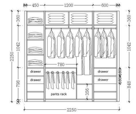 Closet Layout Dimensions, Wardrobe Internal Design, Walk In Closet Dimensions, Closet Design Plans, Closet Dimensions, Wardrobe Dimensions, Asma Kat, Armoire Dressing, Dressing Room Closet