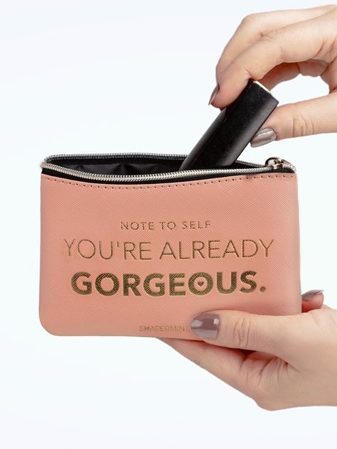 Something for all our on-the-go gals that love beauty, fill the Lookin’ Good Pouch with essentials and always be prepared. Perfectly sized for mascara, lipstick, pads, etc. this embossed pouch mixes functionality with adorable styling. Top it off with an empowering message and there isn’t any other makeup bag you will want to take with you throughout the day. Zipper closure Embossed front message Pretty pink color Inner lining 6” L x 1 ¼” W Bra Strap Clip, Supportive Bras, Canvas Bag Design, Bag Quotes, Old Pink, Shimmer Eyeshadow, Cricut Free, Diy Cricut, Cricut Projects Vinyl